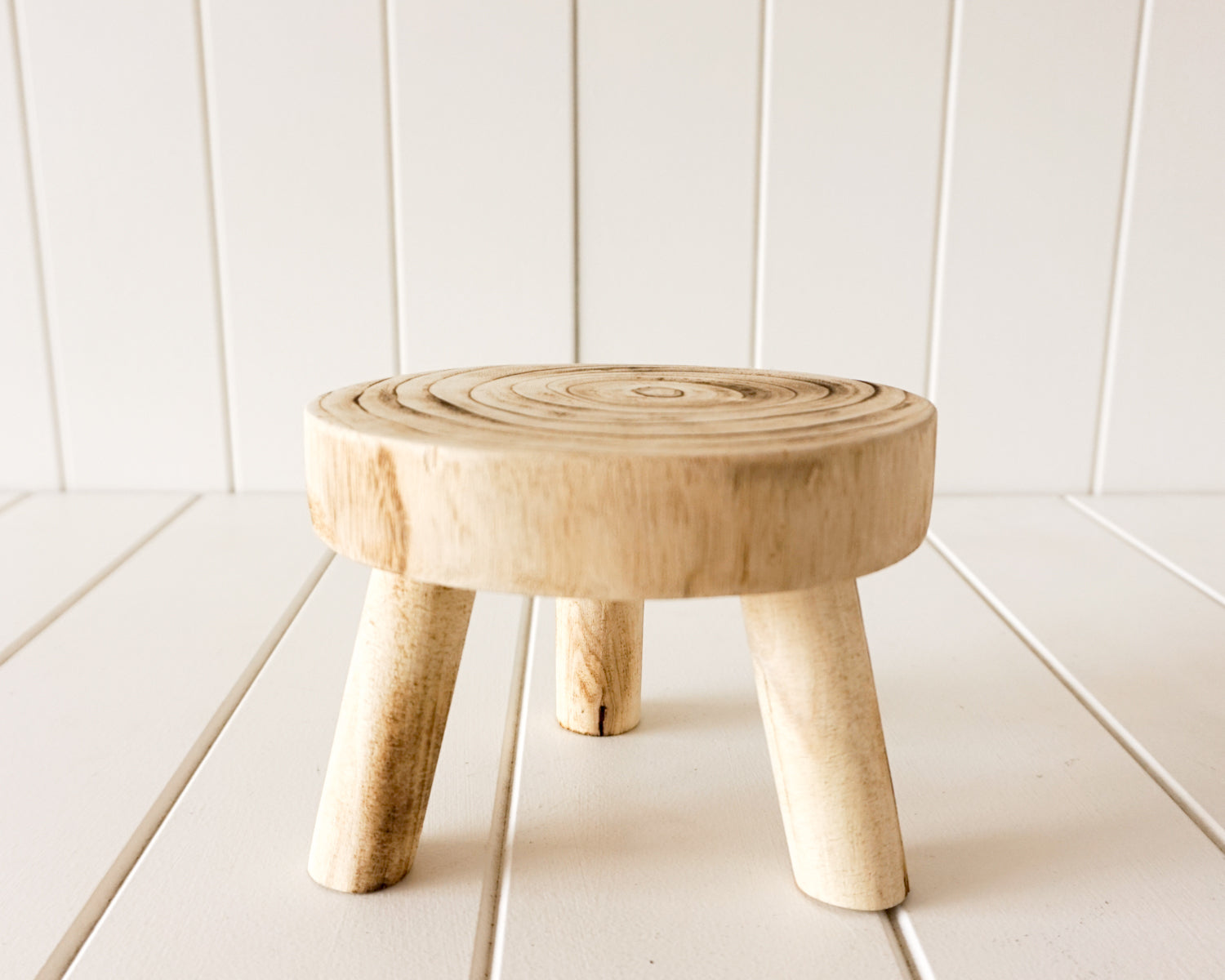 Small Timber Riser Plant Stand Stool - Natural