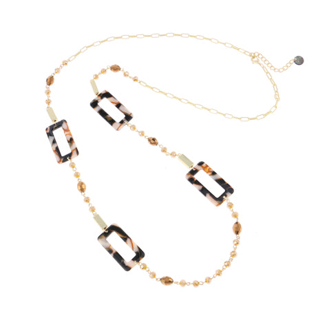 Paleena Open Rectangle Marble Beaded Necklace