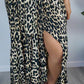 leopard dress with front slit