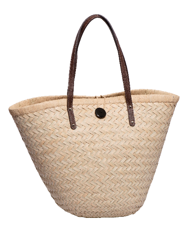 le panier satrana woven basket with button closure