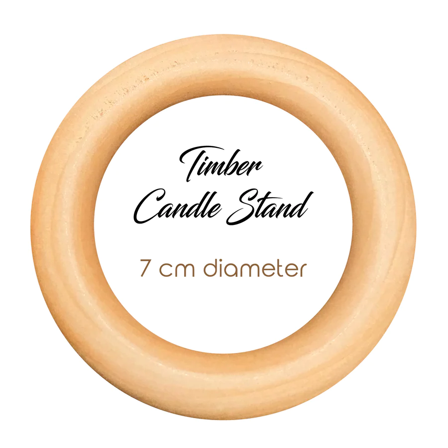 timber candle stand 7cm diameter