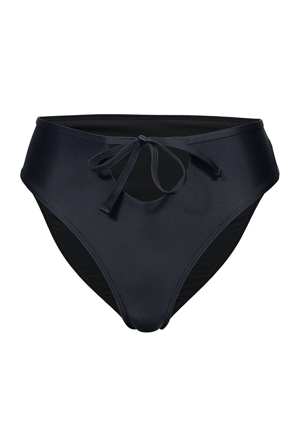 tie front bottom black bikini