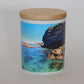 murrays beach candle co. in a glass jar with cover 