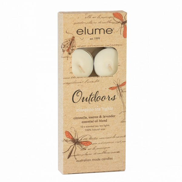 elume outdoors mosquito repellant scented candle soy tea lights 10 in a box