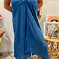 Blue Cave Woman long Indie dress - Shiny threads