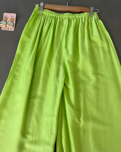 neon green Palazzo Pants