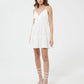 woman wearing white tiered v-neck Cami dress