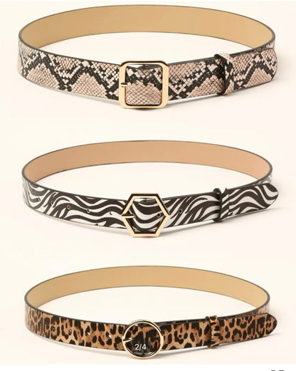 animal print belts