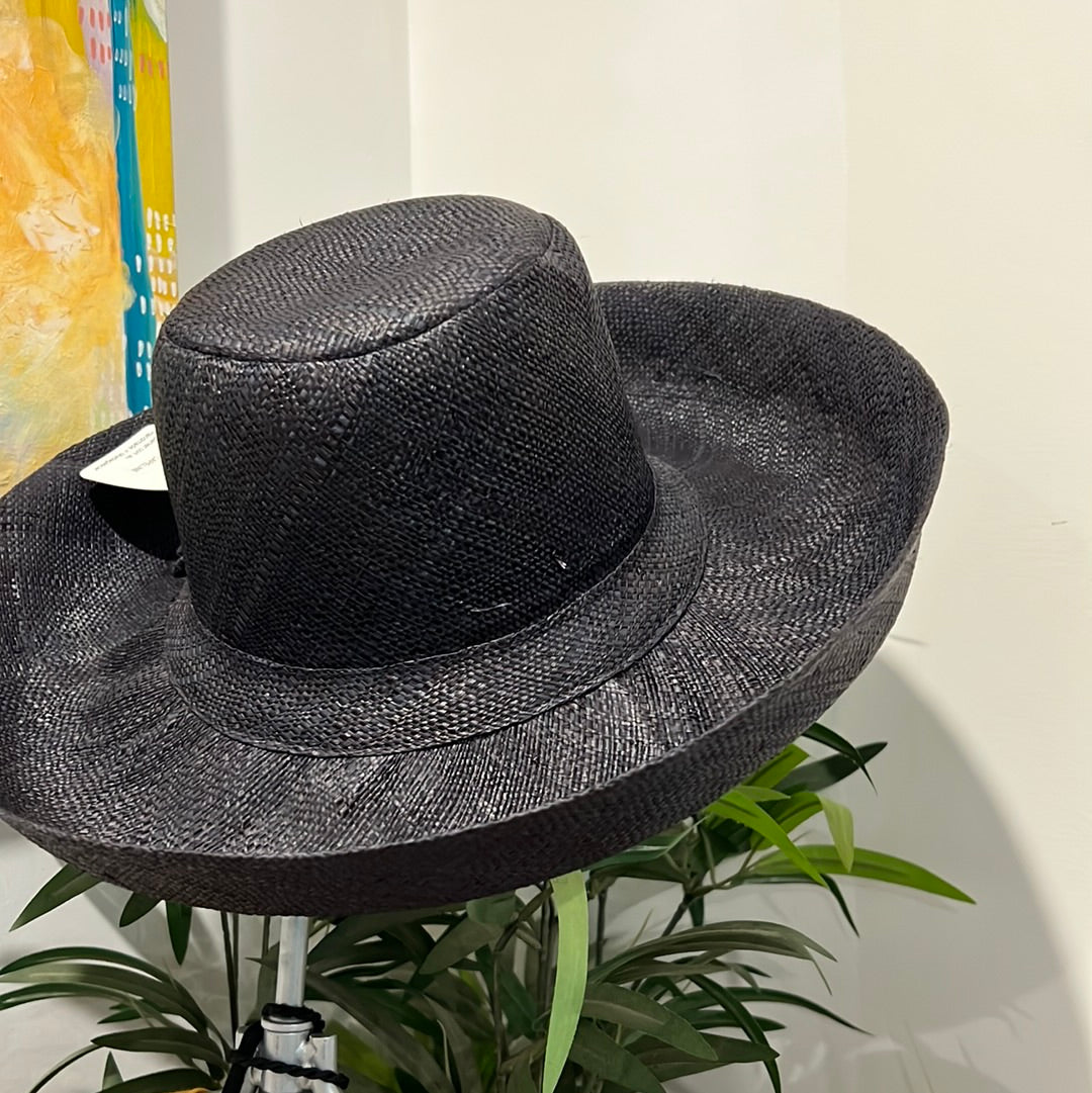 Demi Capeline Straw hat- Black