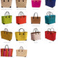 various colors of hangara square raffia tote bag