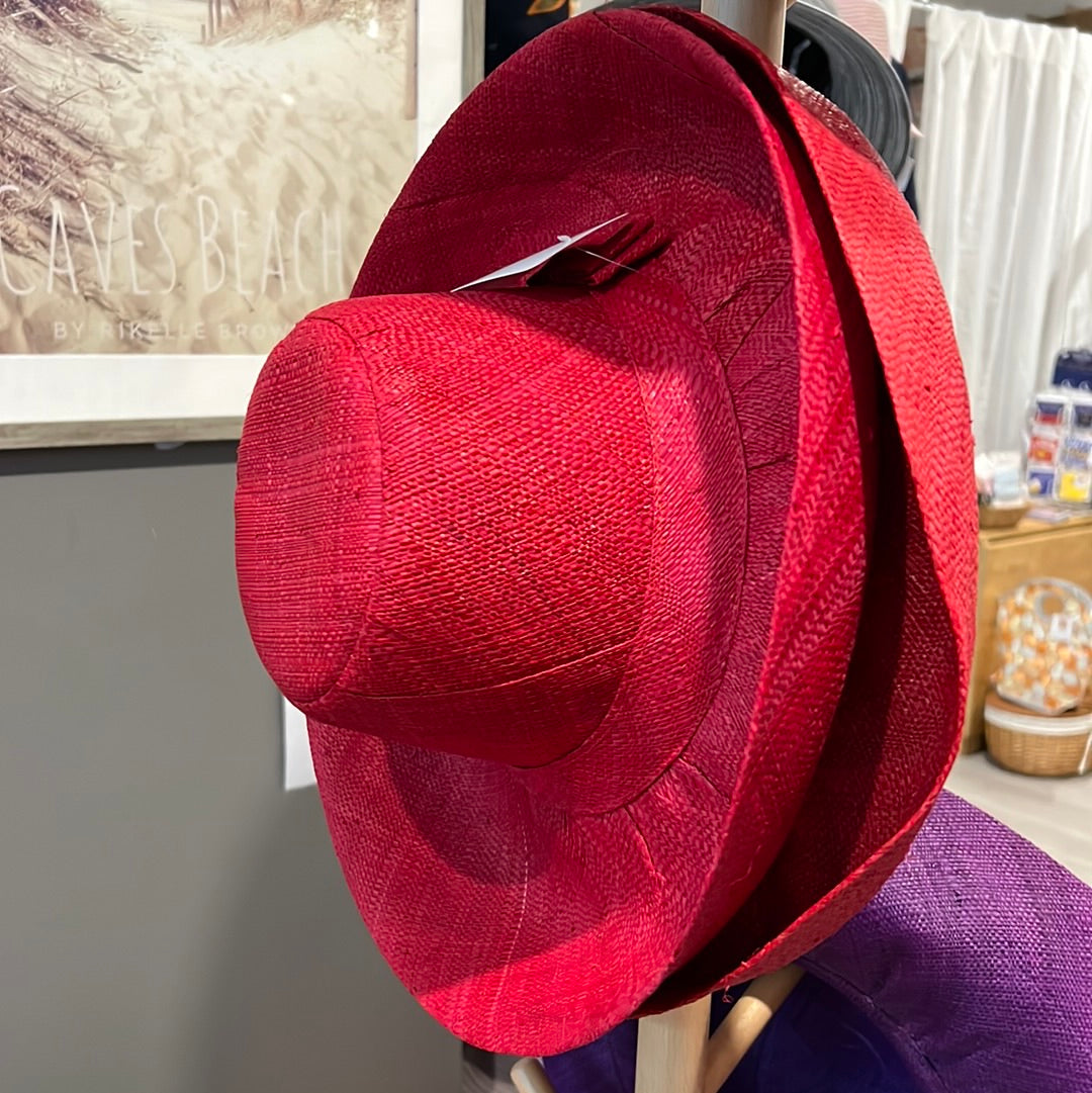 demi capeline strawberry Woven Straw Wide Brim Sun Hat with Bow Straw Band