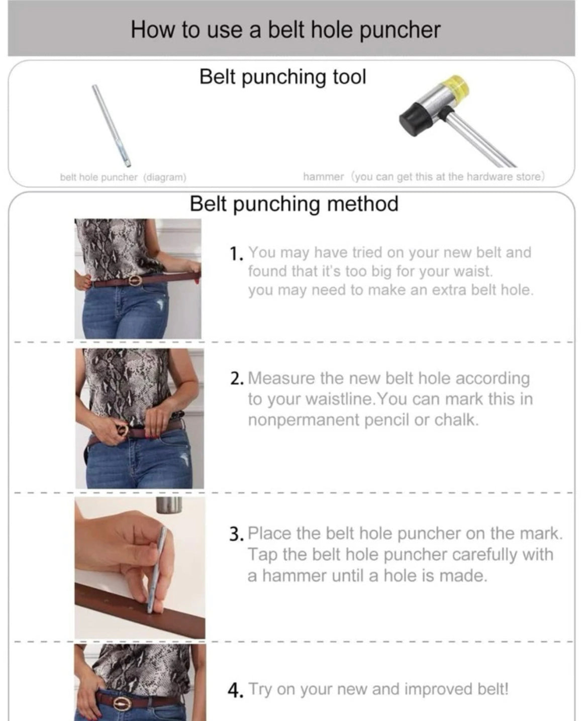 how to use a belt hole puncher