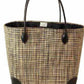 sabrina leather handle woven basket bag in black natural