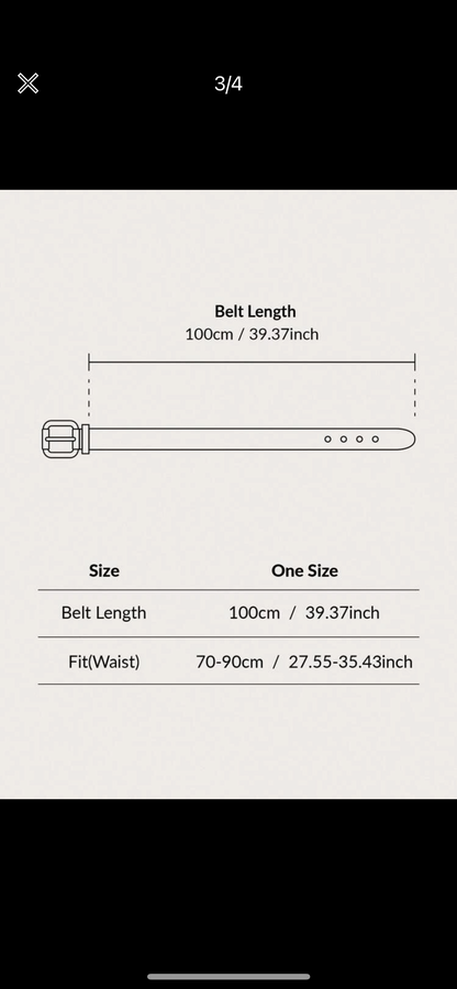 belt dimensions