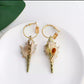 gold plated natural seashell conch hoop earrings