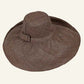 Woven Straw Wide Brim Sun Hat with Bow Straw Band - Taupe
