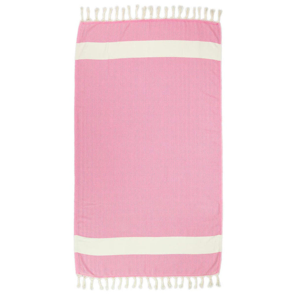 Zigzag Thick Turkish Beach Towel - Pink